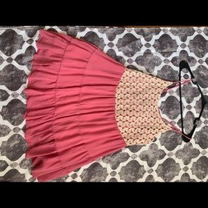 Pink and off white sun dress